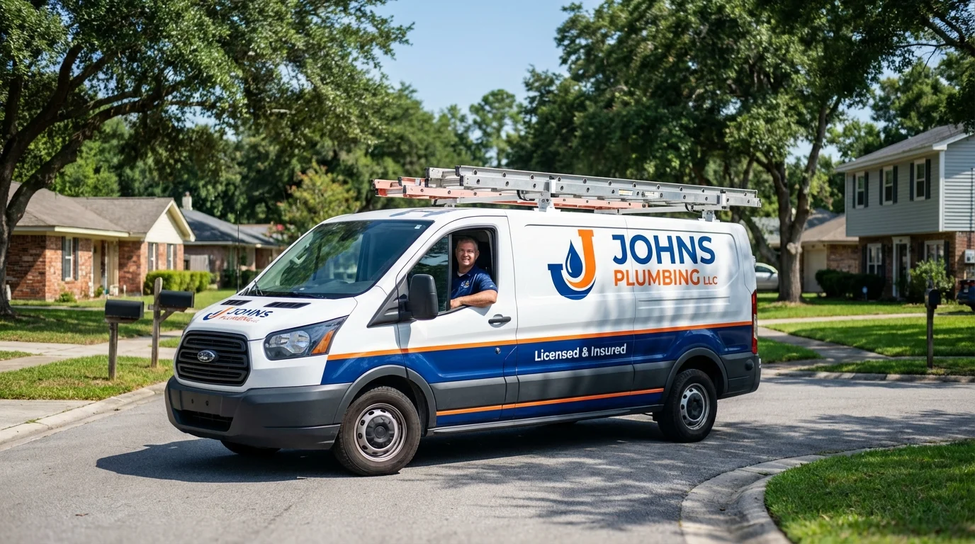 Johns Plumbing LLC service van in Lynchburg, TN