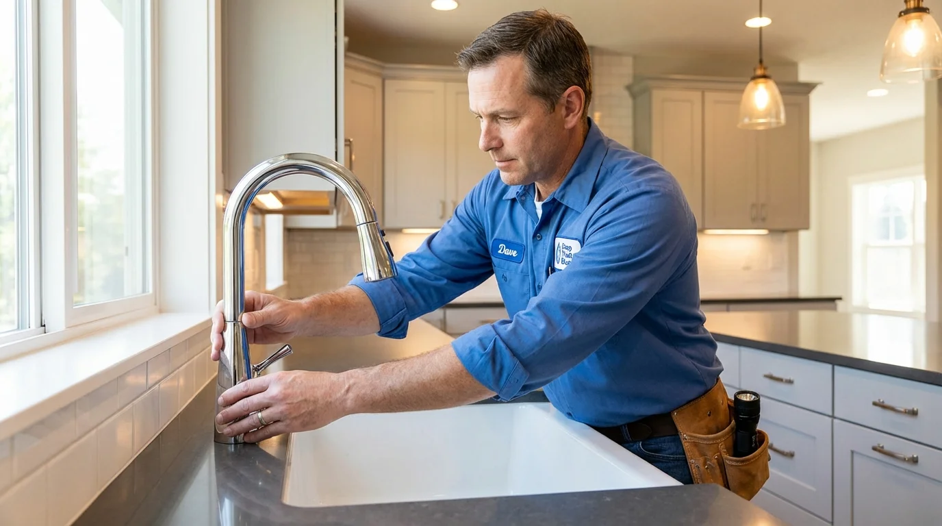 Kitchen faucet installation by Johns Plumbing LLC in Lynchburg